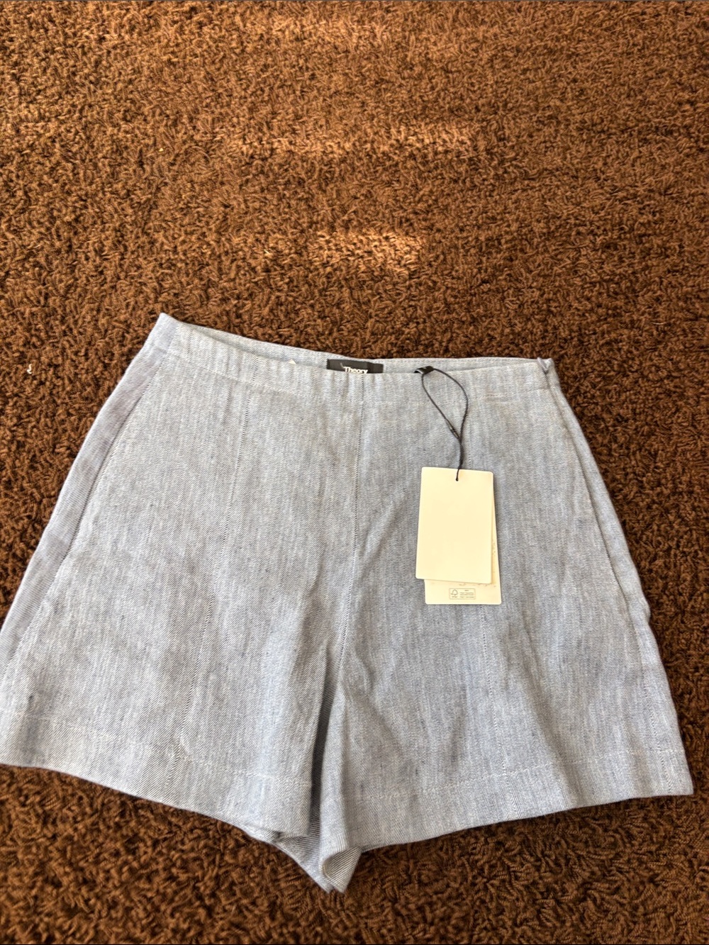 Theory CLN SHORT TB Denim Shorts in Blue Size 00 NWT